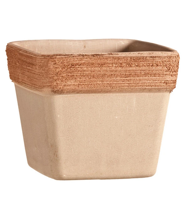 Degrea Terrakotta-Topf Graffiato, Quadratisch, Terrakotta-antik