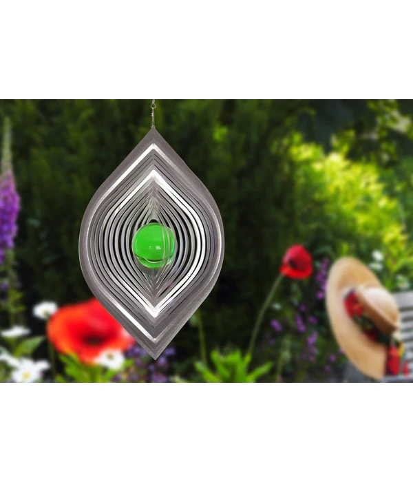 Windspiel Blatt Mit Grüner Kugel – Bild 3