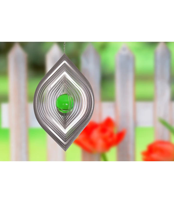 Windspiel Blatt Mit Grüner Kugel – Bild 4