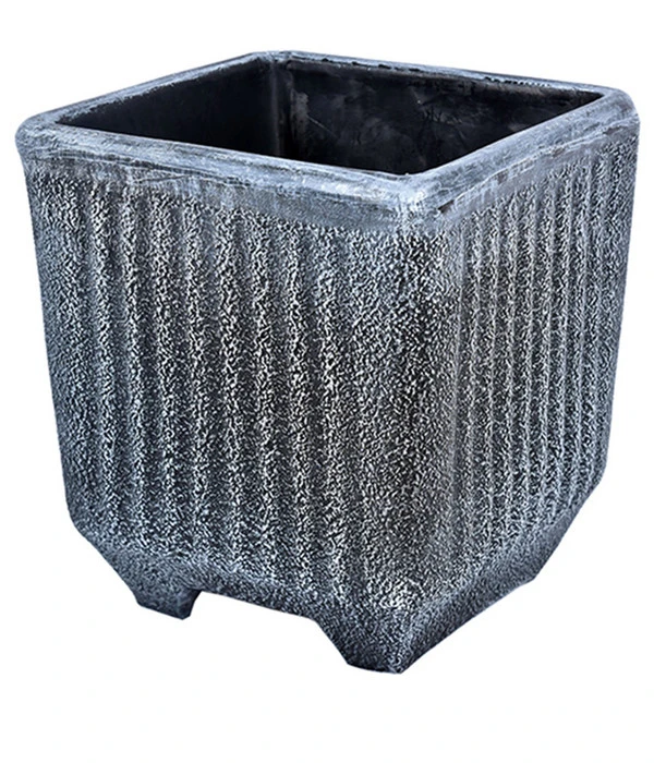 Roto Kunststoff-Pflanztopf Twist, Quadratisch, Grau, Ca. B36,5/H40/T36,5 Cm