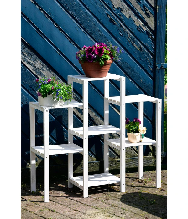 Dobar Blumenregal 7-flächig, 31 X 97 X 87 Cm, Weiß – Bild 3