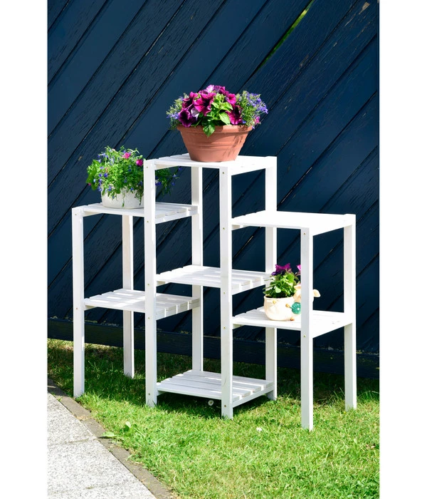 Dobar Blumenregal 7-flächig, 31 X 97 X 87 Cm, Weiß – Bild 4