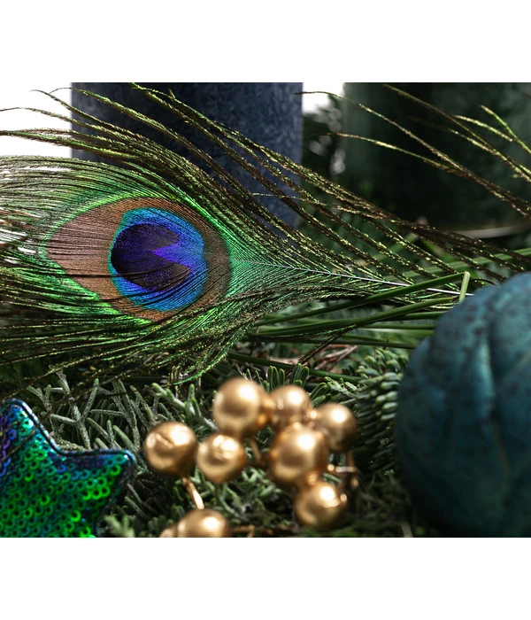 Adventsgesteck Peacock, Ca. B30/H22/T20 Cm – Bild 3