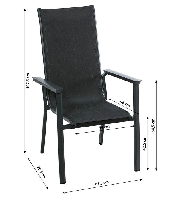Dehner Stapelstuhl Cleveland, Dunkelgrau â Bild 6