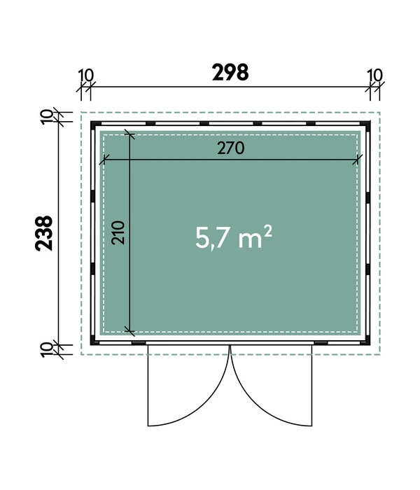 Wolff Finnhaus Metallgerätehaus Eleganto 3024, Ca. B318/H227/T258 Cm – Bild 3