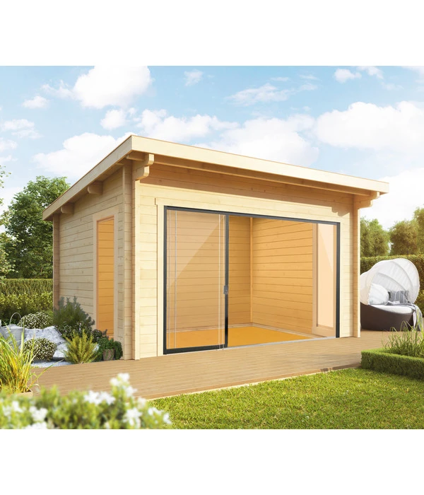 Wolff Finnhaus Gartenhaus Trondheim 44-G XL, Inkl. Schiebetür Links, Ca. B570/H259/T620 Cm – Bild 2