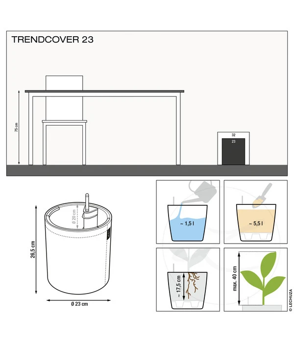 LECHUZA® TRENDCOVER Cork, All-in-One Set – Bild 4