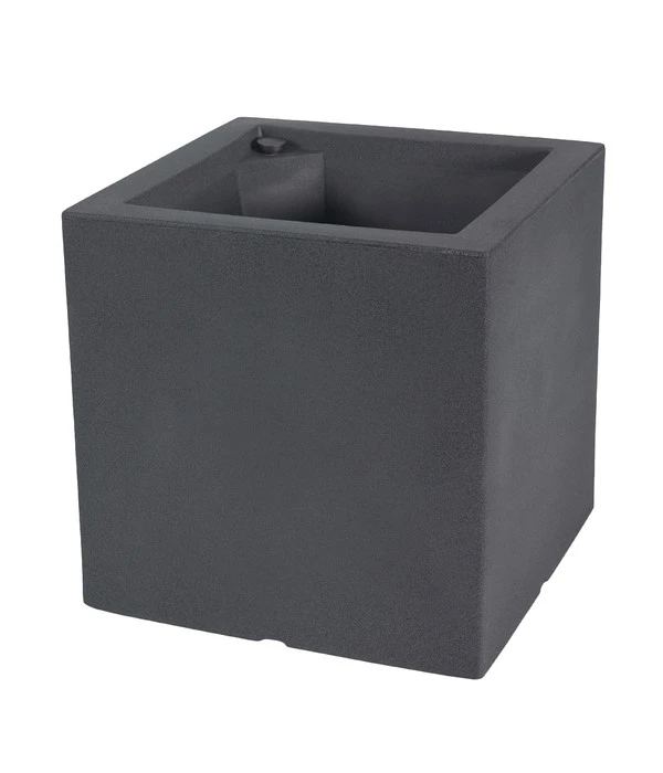 Farmet New Doppelwandiger Kunststoff-Kübel Atlantis, Quadratisch, Dunkelgrau, Inkl. Untersetzer – Bild 2