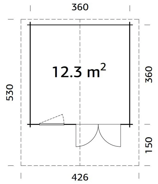 Palmako Gartenhaus Sally, Ca. B426/H256/T530 Cm – Bild 3